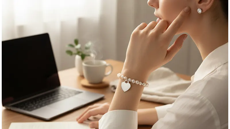 Steeltime Ladies Freshwater Pearl Bracelet