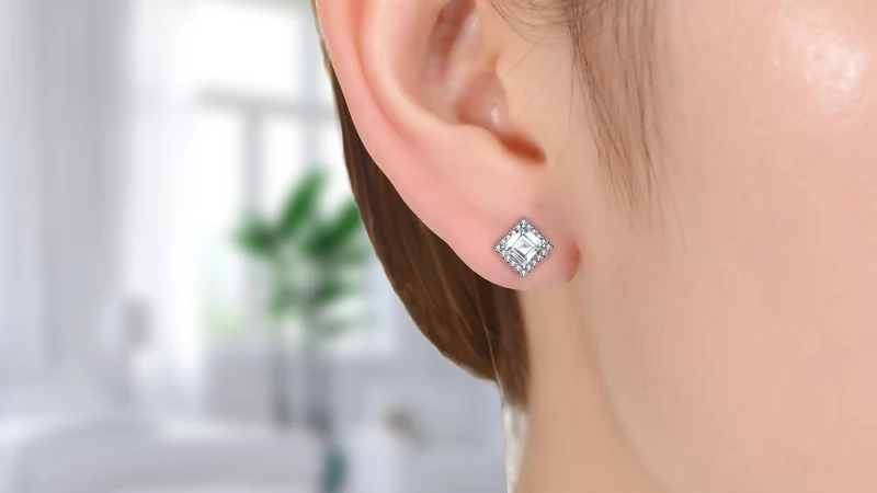 The Square Halo Earrings