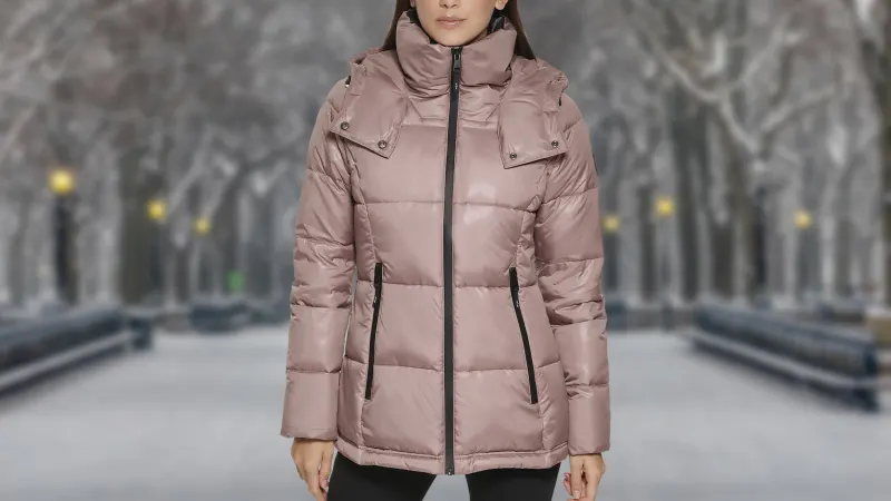 Kenneth Cole New York Chaqueta Acolchada con Capucha para Mujer