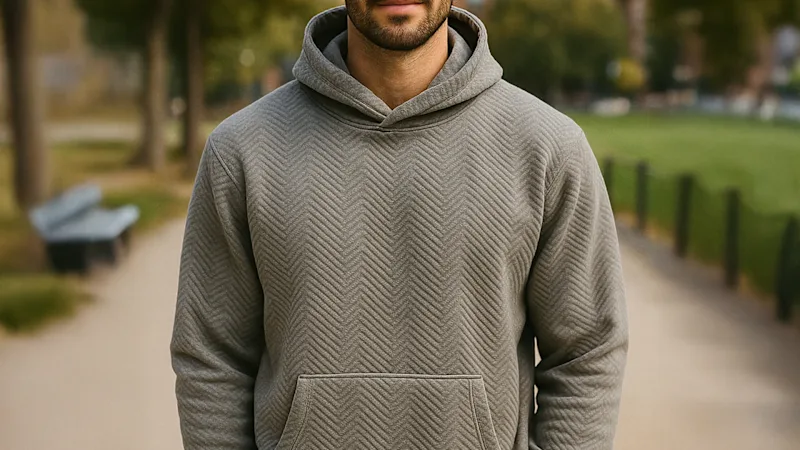 Valani Men's Hoodie Heather Herringbone Pullover Sweatshirt