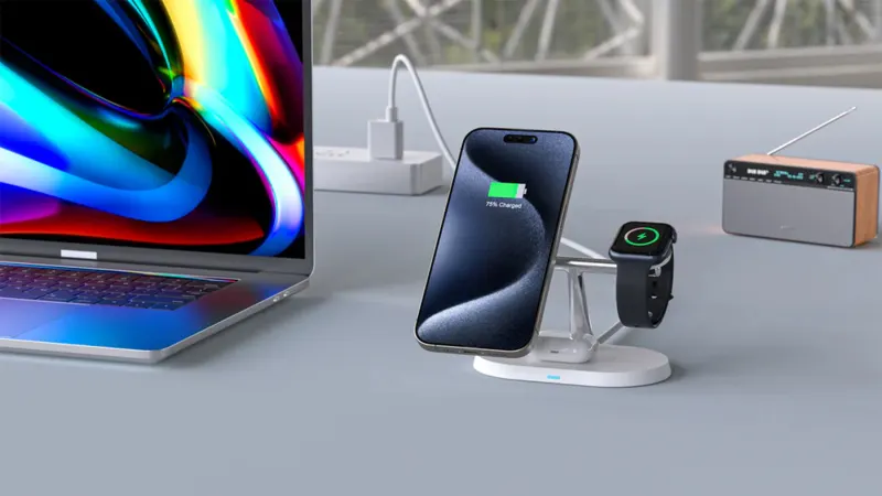 LAX Gadgets 3-In-1 Charging Stand for Apple Devices