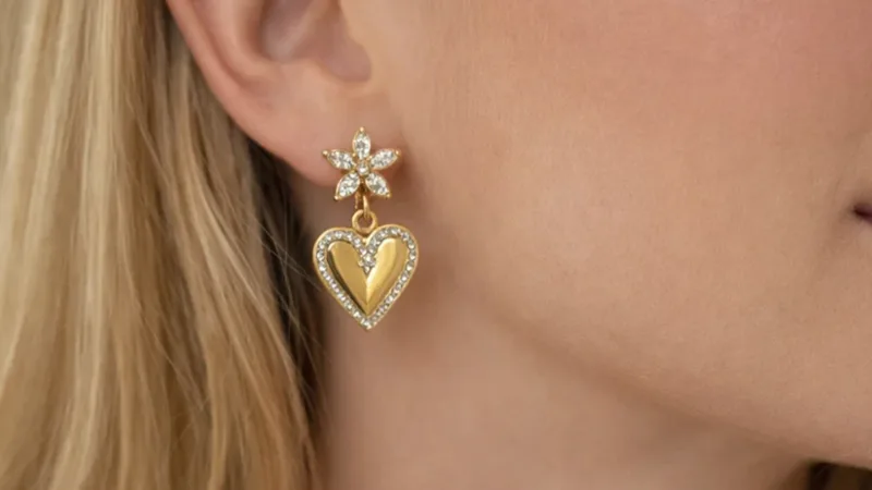 Hollywood Sensation Bloom Heart Drop Earrings