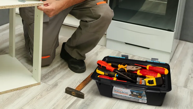 WorkSpace Tool Box with Inner Tray & Lid Storage