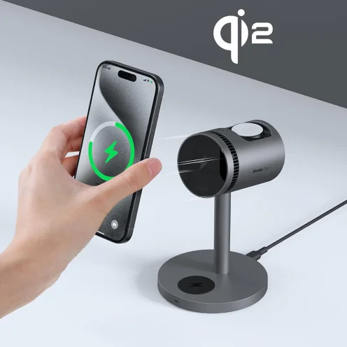Aukey MagFusion 3-in-1 Wireless Charger with Qi2 Active Cooling