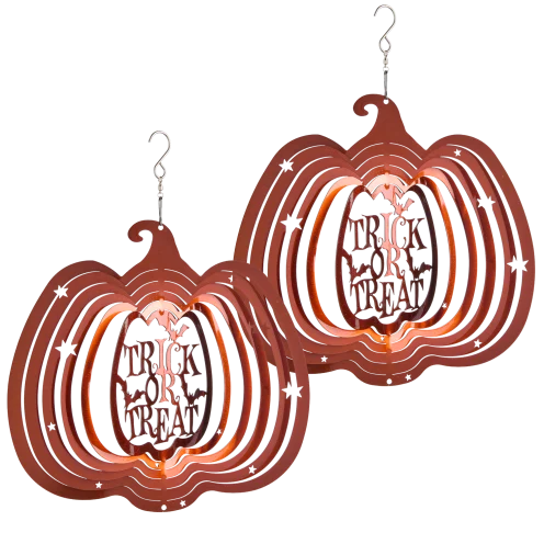 2-Pack: Georgia Brown Seasonal Metal Illusion Spinners (Trick or Treat)