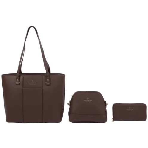 3-Piece London Fog Different Styles Vegan Leather Tote Set