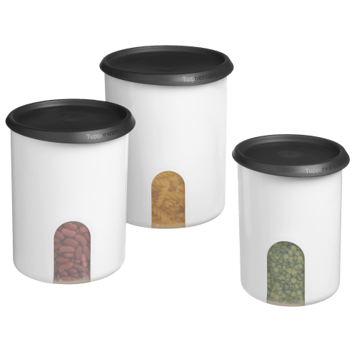 Tupperware 3-Piece One-Touch Canister Storage