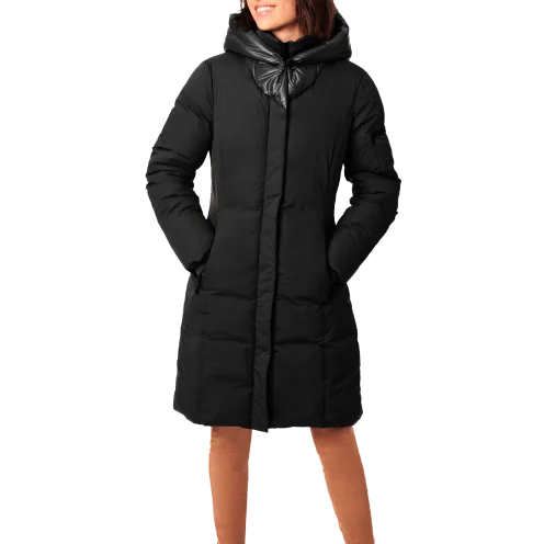 Bernardo Women's Mid-Length Hooded Puffer Jacket with Bib only .99: eDeal Info