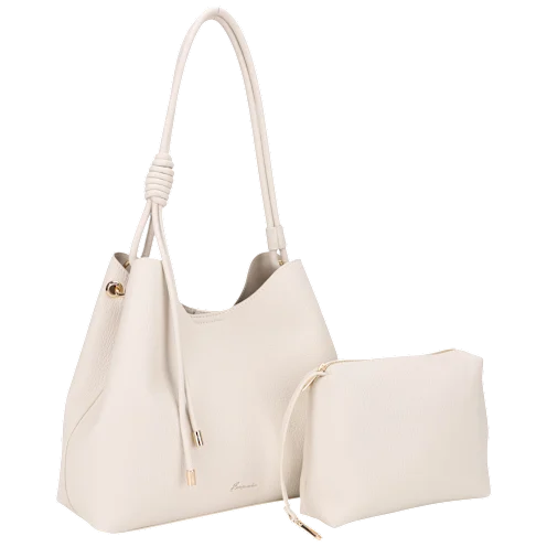 Emperia Alexis Slouchy Shoulder Bag Set with Pouch (Off White)