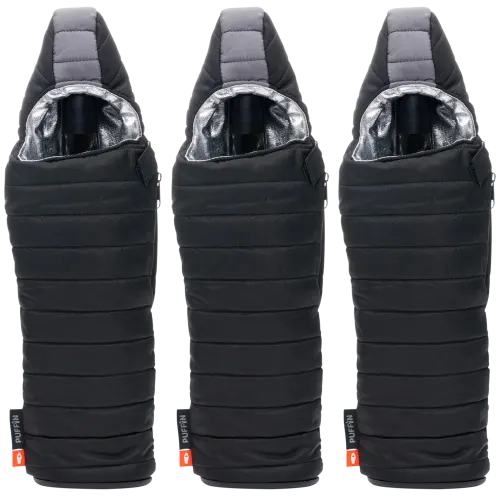 3-Pack Puffin Insulated Beverage & Wine Coolers (Black/Pewter)