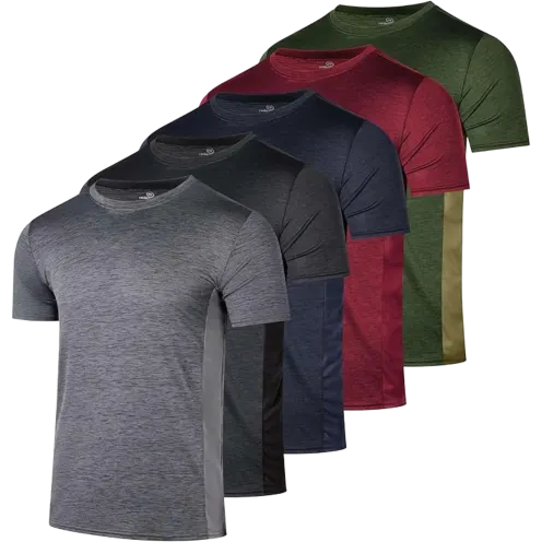 5-Pack Nextex Men's Dry Fit Active Athletic Performance T-Shirts