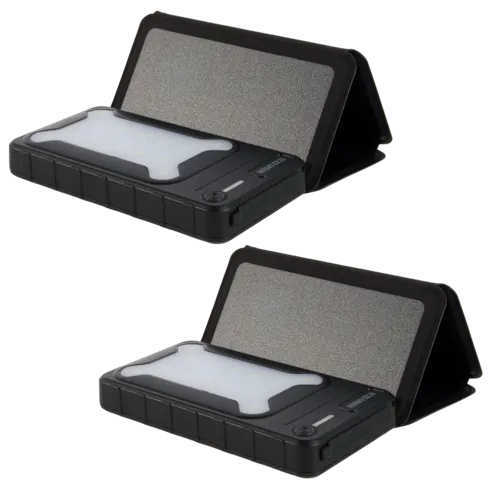2-Pack EcoGreen 10,000mAh Flood Light Power Bank with Fold-Out Solar Panel