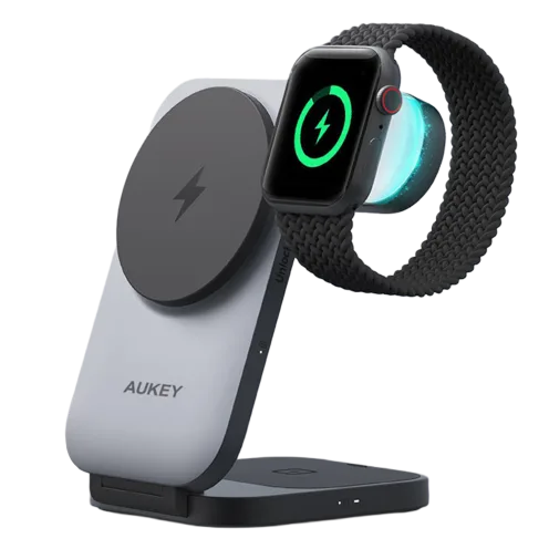 Aukey MagFusion Z 3-in-1 Qi2 Foldable Magnetic 15W Charging Station