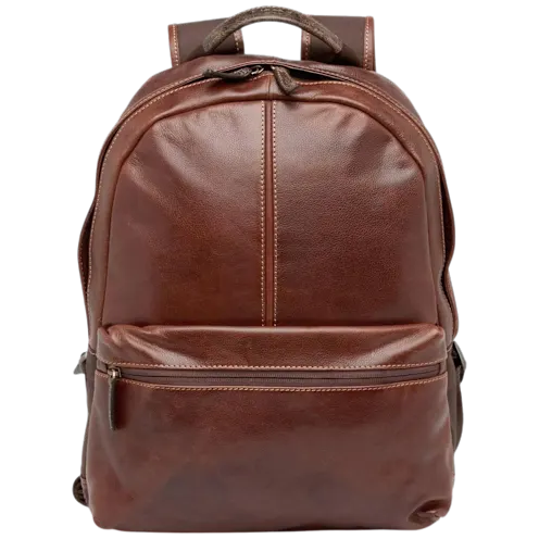 Boconi Garth Soft Genuine Leather Slim Backpack (Brown)