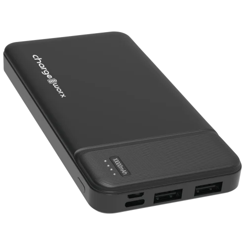 Chargeworx Dual USB Slim 10,000 mAh Power Bank