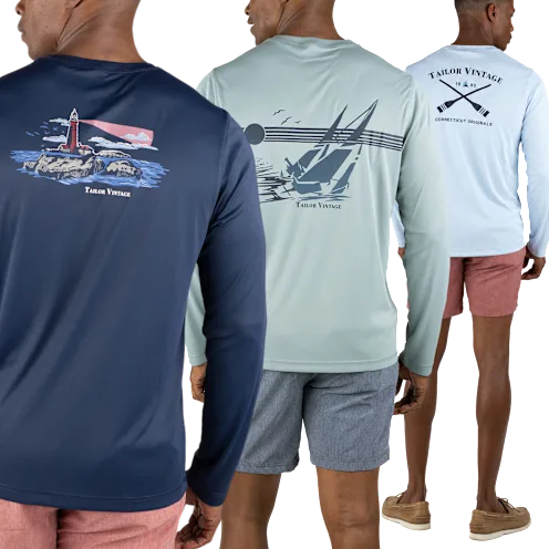 3-Pack Men's Tailor Vintage UPF 50+ Sun Shirts
