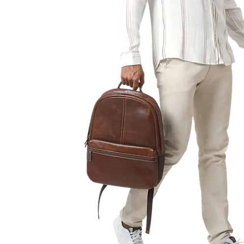 Boconi Garth Full Grain Leather RFID Protected Backpack