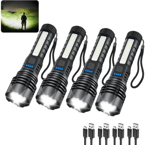 4-Pack USB Type-C Rechargeable High Lumens Flashlights