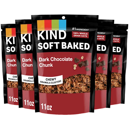 5-Pack 11oz KIND Soft Baked Dark Chocolate Chunk Granola Clusters