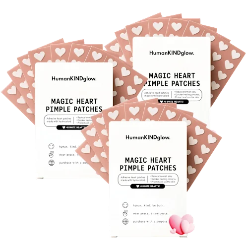144-Pack HumanKindGlow Hydrocolloid Magic Heart Pimple Patches