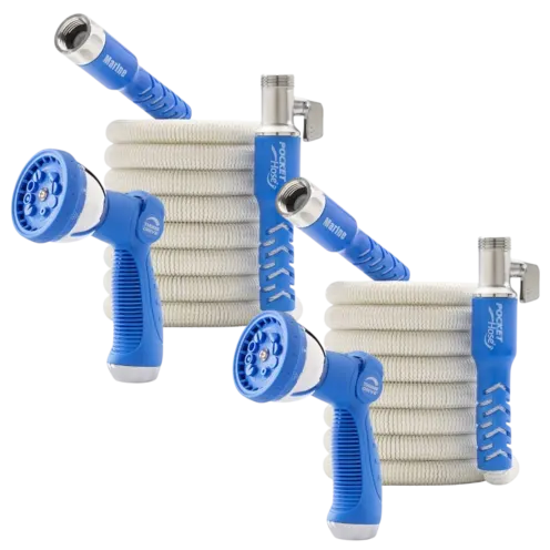 2-Pack 50ft Expandable Garden Hose with Hand Sprayer
