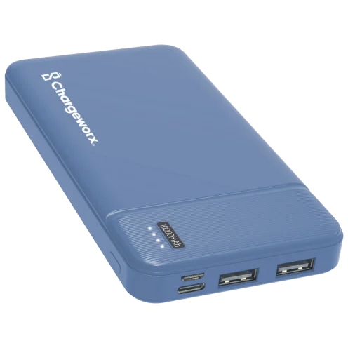 Chargeworx Portable 10,000mAh LED Battery Indicator Triple Output Power Bank