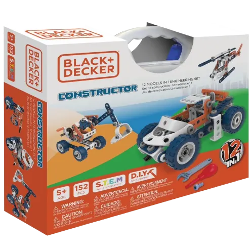 152-Piece 12-in-1 Black & Decker Jr Constructor Engineering Set