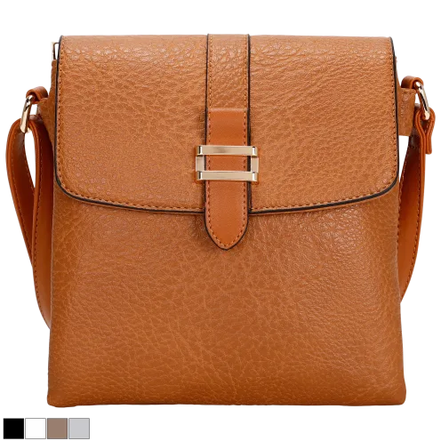 La Terre Vegan Leather Crossbody With Belt Trim Detail Flap