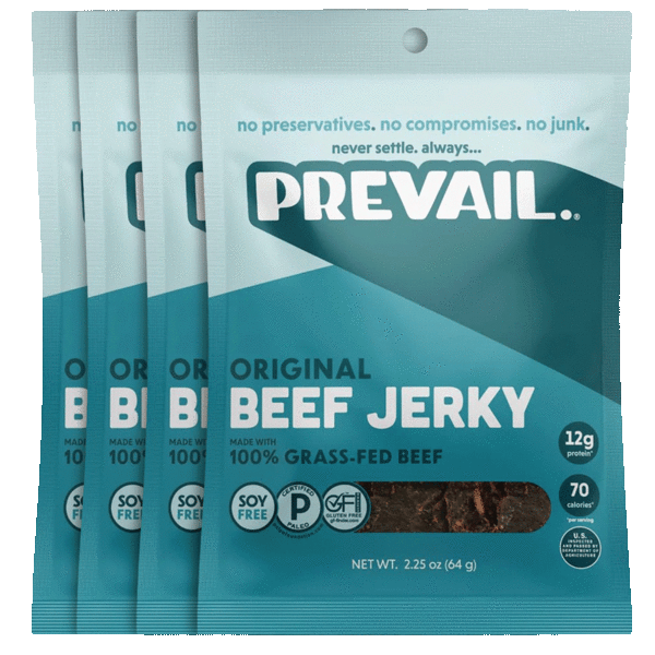 4-Pack: Prevail 100% Grass-Fed Beef Jerky (2.25 oz)