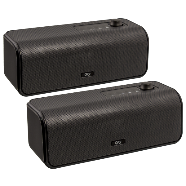 2-Pack: QFX E-200 Portable WiFi + Bluetooth Multi-Room Speakers