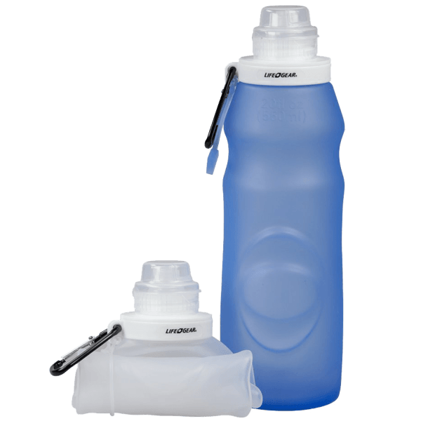 2-Pack: Life Gear 20oz Collapsible Silicone Water Bottles
