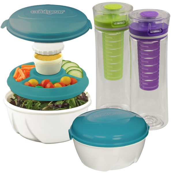 4-for-Tuesday: Two Cool Gear Salad Kits and Two 28oz Infuser Bottles