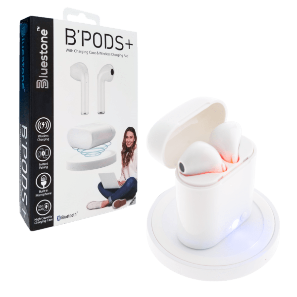 B'PODS+ Wireless Charging Earbuds with Charging Case