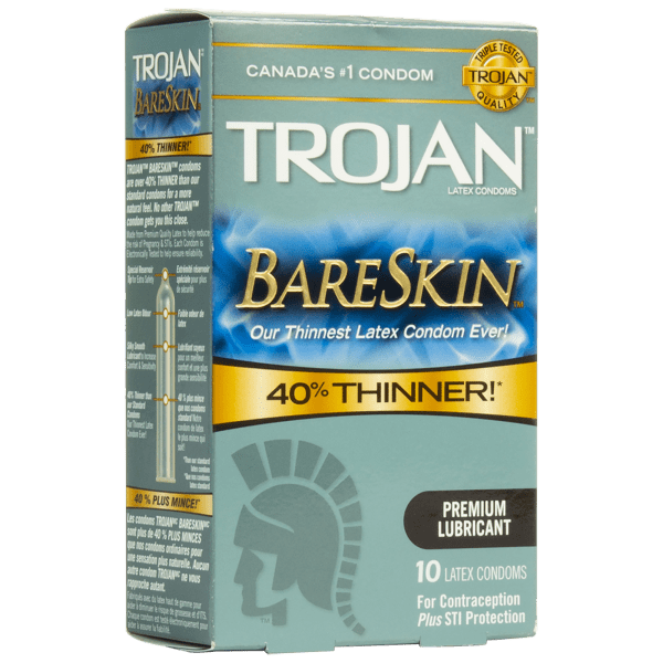 10-Pack: Trojan BareSkin Lubricated Latex Condoms