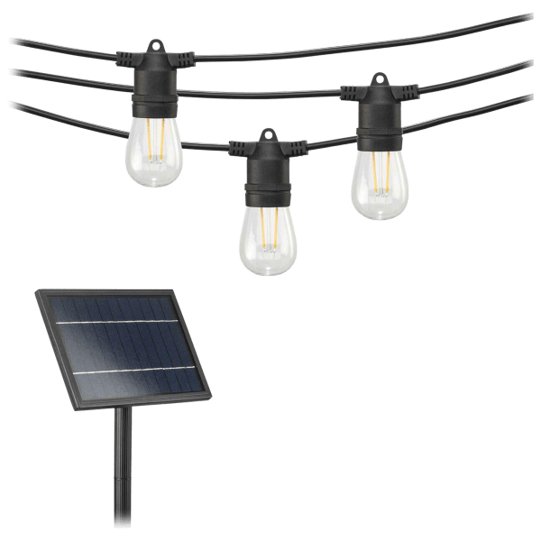 Mr. Beams Solar LED Outdoor String Lights (54 Feet, 24 Bulbs)