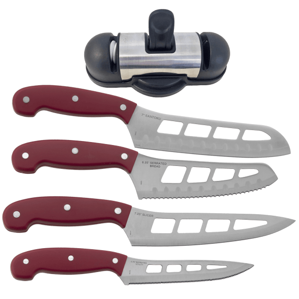 Mad Hungry 4-Piece Air Blade Knife Set with Knish Knife Sharpener