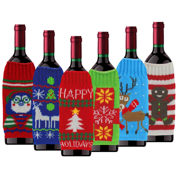 SideDeal 6Pack Uncle Bob's Ugly Holiday Sweater Beer and Wine Bottle