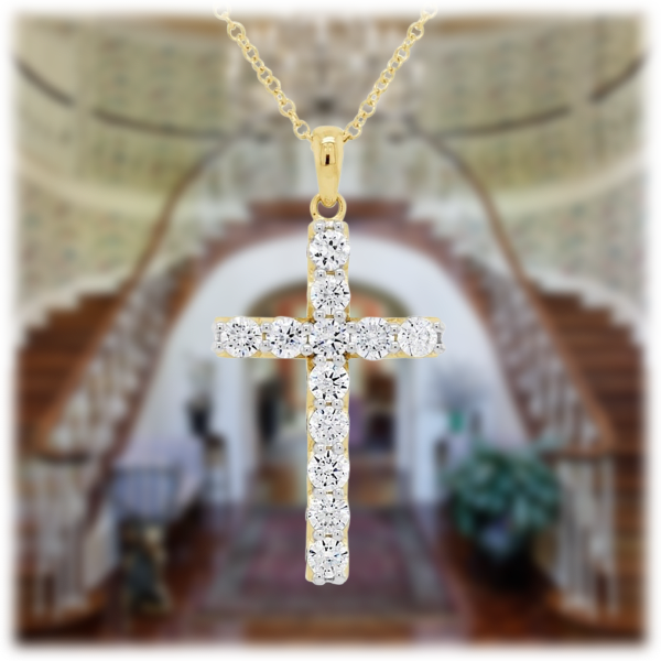 SideDeal: Niss & Niflaot Topaz & Diamond Accent Cross Necklaces in 18K ...