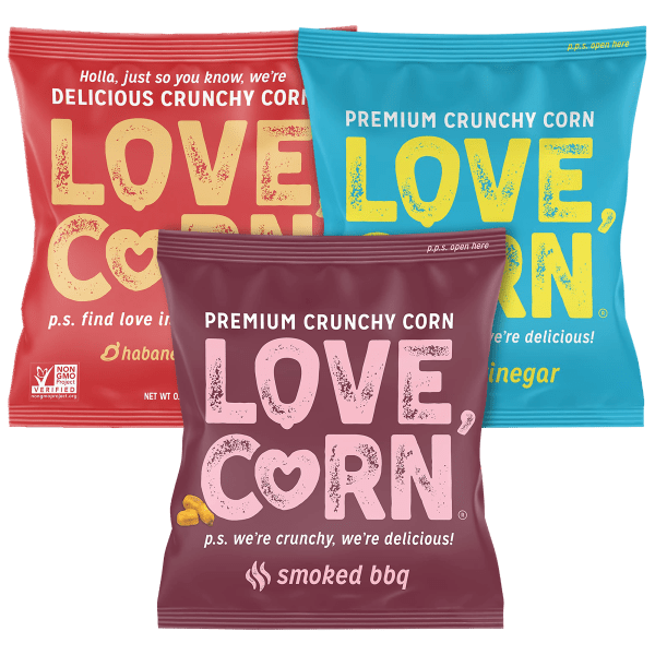 100-Pack: Love, Corn Premium Crunchy Corn (0.7 oz)