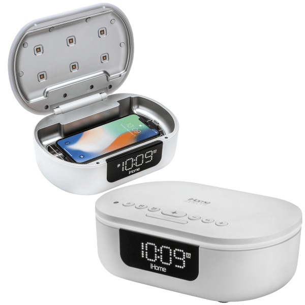 2-Pack: iHome Bluetooth Speaker Clocks with 360° UV-C Sanitizer