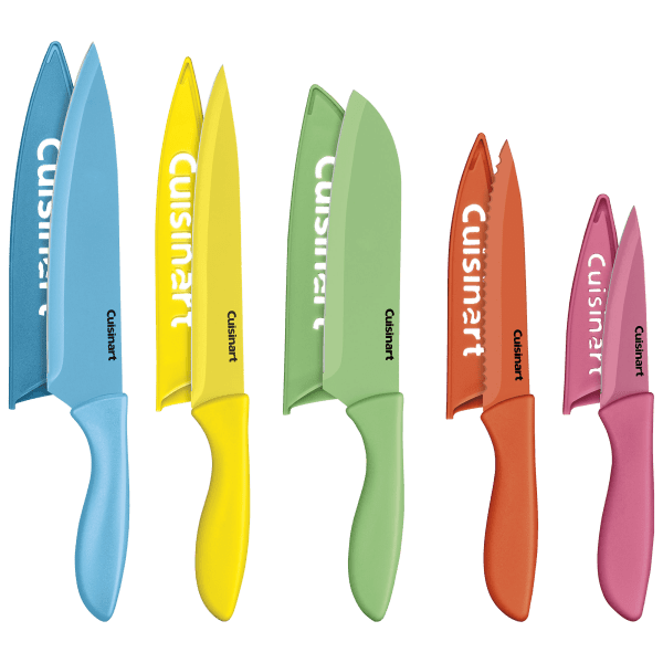 2-Pack: Cuisinart 10 Piece Ceramic Coated Color Knife Set with Blade Guards