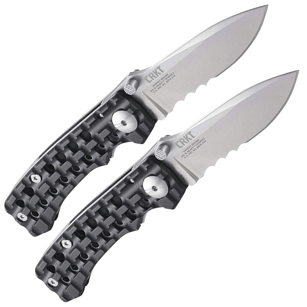 2-Pack: C.R.K.T. Ruger Go-N-Heavy Compact VEFF Serrated Knives
