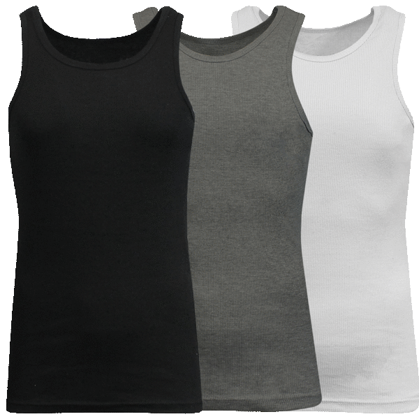 SideDeal: 3-Pack: Men's Heavyweight Ribbed Tank Tops