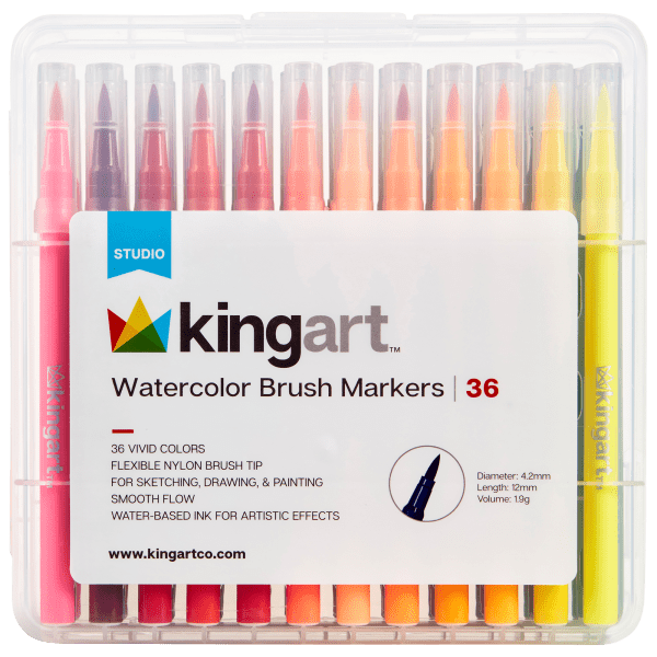 King Art 72pc Fineliner Pens & Watercolor Markers With Mixed Media Pad