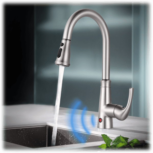 Meh: Dalmo Brushed Nickel Touchless Kitchen Faucet with Pull Down Sprayer