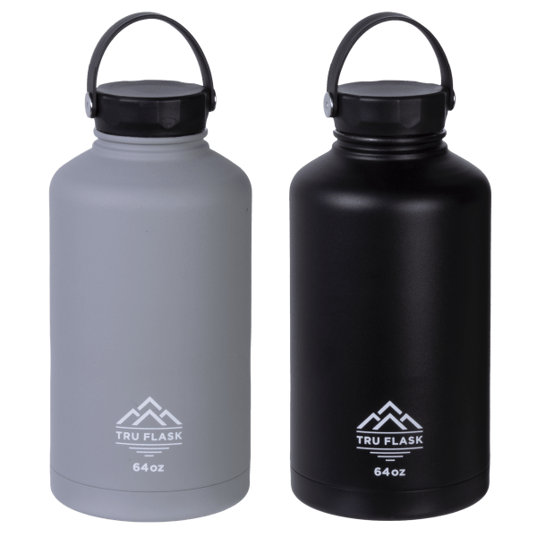 2-Pack: TRU FLASK 64oz Insulated Bottles