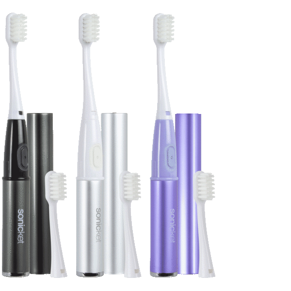 3-Pack: Sonicket Sonic Toothbrushes with Optional Extra Brush Heads