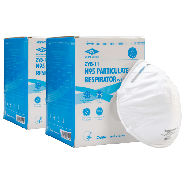 40-Pack: N95 NIOSH-Certified Particulate Respirator Masks