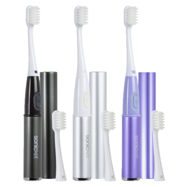 3-Pack: Sonicket Sonic Travel Toothbrushes