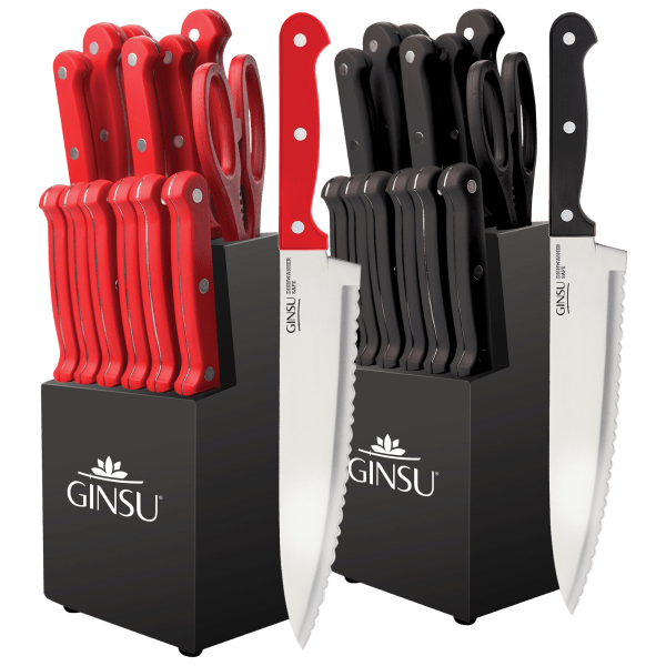 Ginsu Kiso Dishwasher Safe Red 6 Piece Steak Knife Set - On Sale